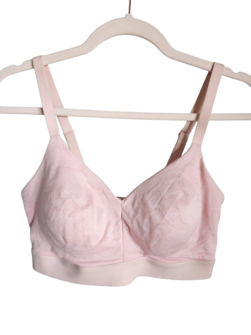 Tommy John Bra Medium D DD Pink Women's Second Skin Triangle Pullover Wireless